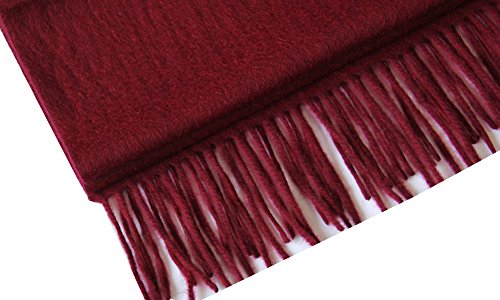 Wine Red Cashmere & Wool Scarf Solid Color, Fashionable Thin Lightweight Scarf For Men And Women In Cold Weather With Gift Box #TOP3