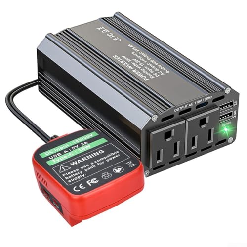 Inversor de batería de 18V a 20V de 300W con salida de 110V CA modelo B