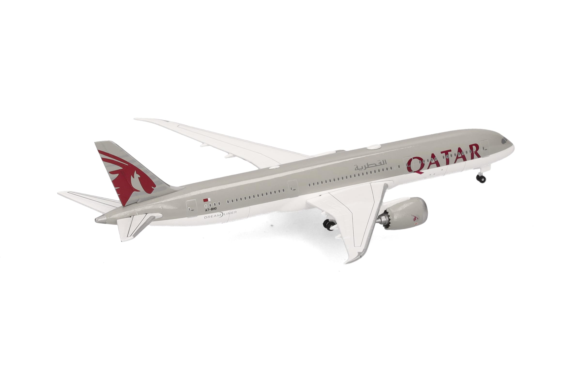 Herpa Modellflugzeug Qatar Airways Boeing 787-9 Dreamliner - A7-BHO, Miniatur im Maßstab 1:500, Sammlerstück, Flugzeug Modell ohne Standfuß, Metall