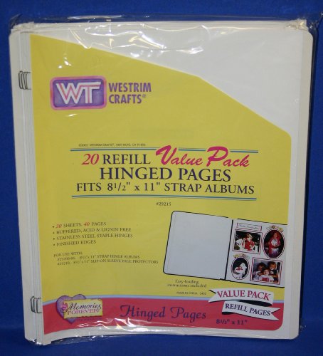 WESTRIM CRAFTS 20 REFILL VALUE PACK HINGED PAGES, FITS 8 1/2