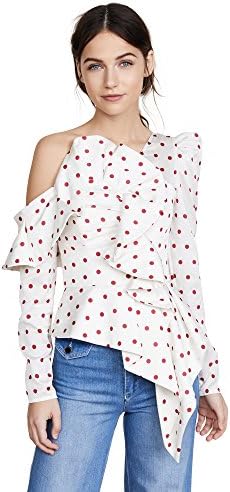 Self Portrait Women's Satin Frill Top