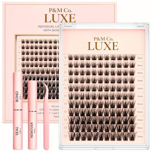 Kit de cils P&M Co 10 rangées de 8 à 16 mm avec lien et joint