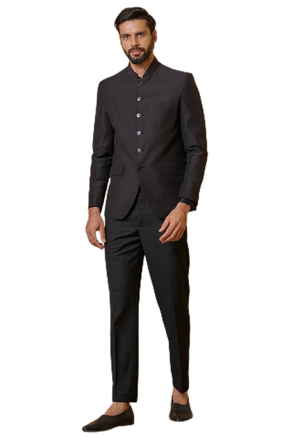 tasva Black Classic Bandhgala For Men-picture-44