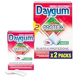 Daygum Protex, Chewing Gum, Gusto Fragola, Senza Zucchero, con Xilitolo, Confezione da 2 Astucci da 24 Gomme da Masticare, da Portare Sempre con te