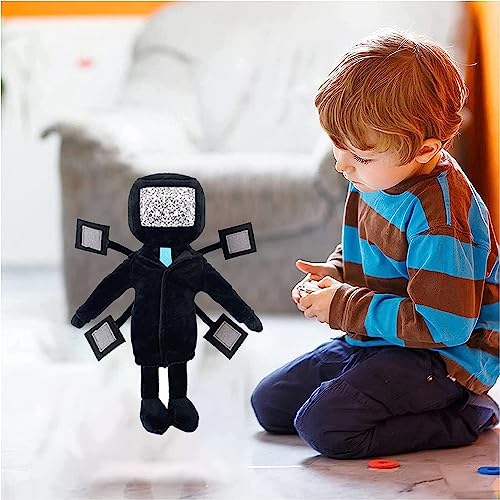 Skibidi Toilet Plush - TV Man Plush Toy,11.8in Skibidi Toilet TV Man Cartoon Plush Doll,Decompressio