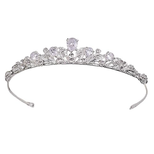 HONGMEI Tiaras y coronas plateadas para mujeres y niñas, diadema de boda con diamantes de imitación, accesorios para el cabello para bodas, bailes,