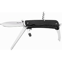 RUIKE LD32-B Black G10 Multi-Pocket Knife Folding 3" Mirror Blade & Saw