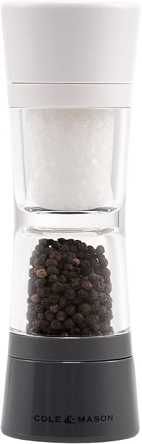 Cole & Mason H308597 Lincoln Salt and Pepper Mill, Acrylic/ABS, Ceramic Mechanisms, 190mm Duo Mill, Lifetime Mechanism Guarantee