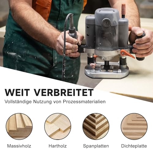 Losxuido 12 Stück Fräser für Oberfräse 6mm Schaft Oberfräse Fräser set Nutfräser Profilfräser Oberfräser Set mit Holzkoffer für Holzbearbeitung (schwarz)