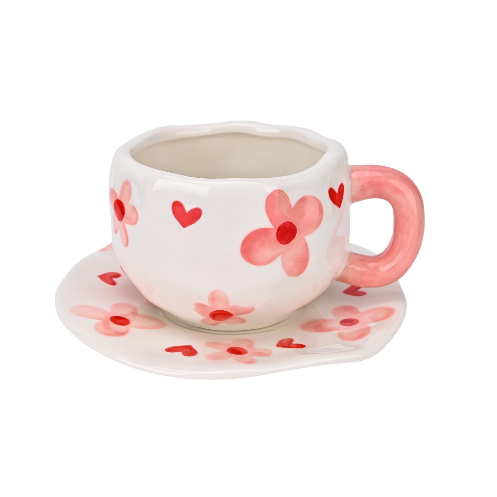 Koythin Ceramic Coffee Mug with Saucer Set