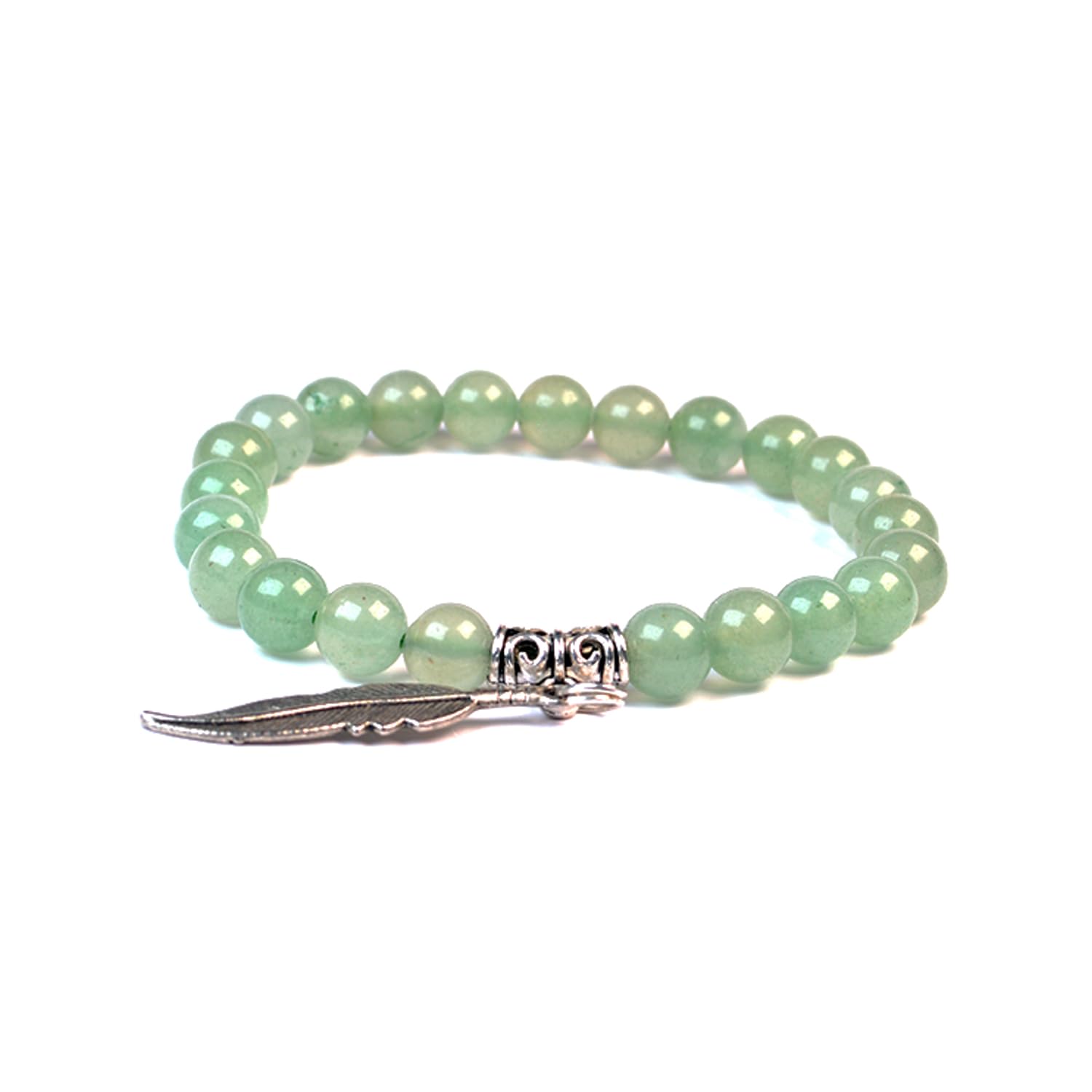 Seetara Green Aventurine & Feather Charm Bracelet, 8-MM Stone, Men & Women, Energy Charged, Good Health, Wealth-Prosperity (B0BZJ9BBS7) Amazon Price History, Amazon Price Tracker