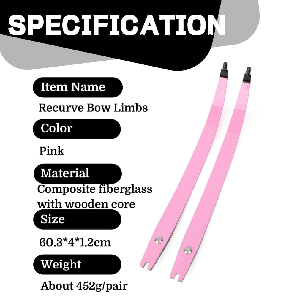 ‌1 Paar Bogenschießen 16-40 lbs Wurfarme ILF-Schnittstelle Holzkern 68 Zoll Recurvebogen für 25 Zoll Riser Zielschießen Jagd Zubehör