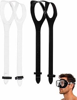 articulo Correa de Repuesto para Máscara de Snorkel, 2 Uds. (Negro/Blanco), Silicón Elástico Universal Antideslizante, para Buceo