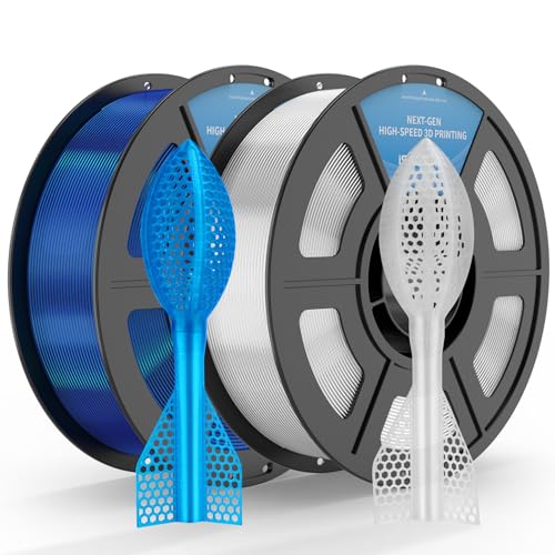 Image of iSANMATE TPU Filament 1.75mm 95A Clear & Clear Blue, 1kg x2 TPU Flexible 3D Printer Filament for FDM 3D Printers,Dimensional Accuracy + /- 0.03mm, 50-100mm /s