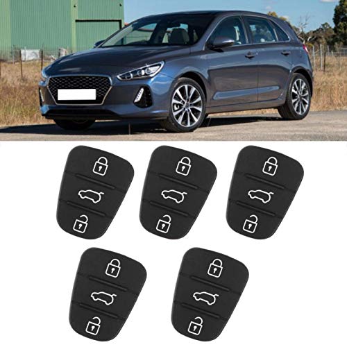 5 peças de substituição para chave de borracha com 3 botões para Hyundai apto para Kia (sem carta) p