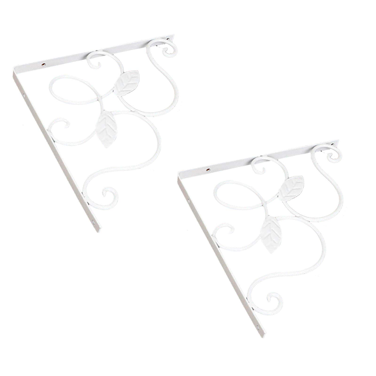 Outech Decorative Black Shelf Brackets, Pack of 2 Wall Mounted Floating Shelf Bracket, L-Shaped Heavy Duty Shelf Supporter Brackets for Room/Kitchen/Office