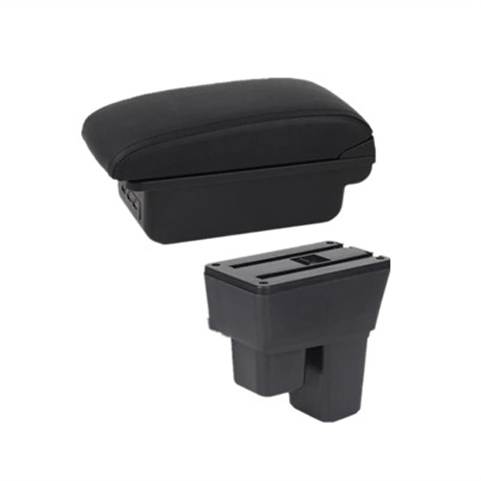 NOHEEU Car Armrest Special Storage Box Modification Parts For Fit For Jazz 2 2008-2013(B1 black line 3USB)