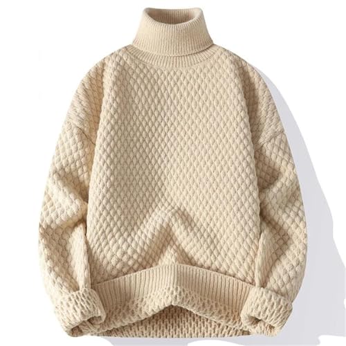 Men's High Collar Sweater Casual Slim Fit Warm Knit Pullover Korean Style Winter Jumper2