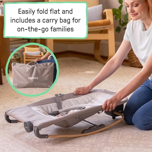 Ingenuity Keep Inmotion Automatic Baby Rocker Seat, with Remote Control for Vibration, Music & Volume Control, Premium Materials, 0-6M - Soulful Skies - image 7