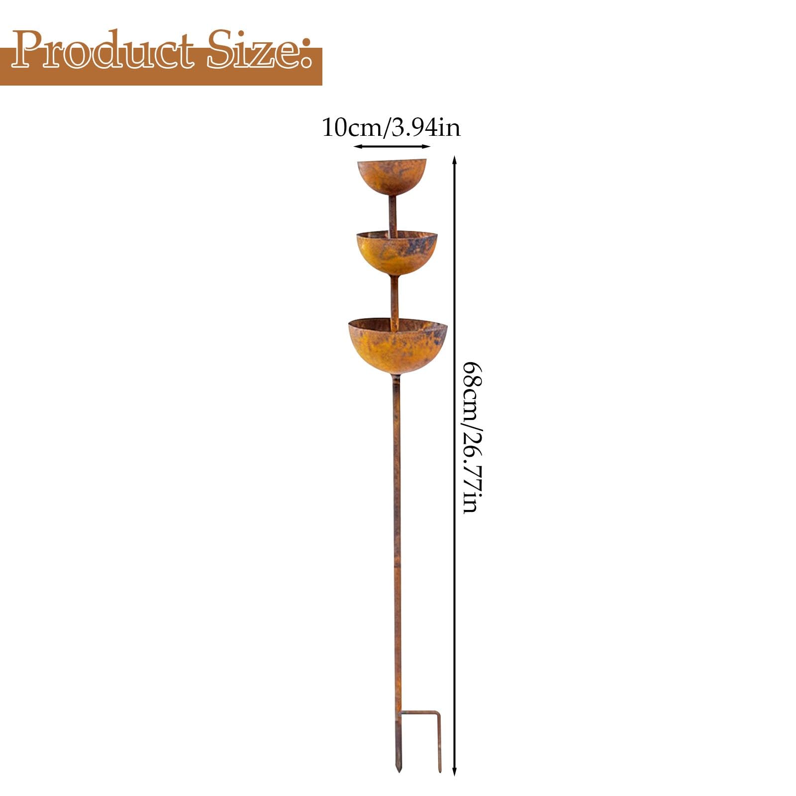 Mangeoire et baignoire pour oiseaux avec bols d'eau, piquet de jardin à 3 niveaux pour décoration extérieure, terrasse, cour, pelouse
