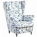 HAOYONG Wing Chair Slipcovers Printed Wingback Chair Covers 2 Pieces Wingback Armchair Slipcover Stretch Chair Slip Covers Washable Armchair Protector Cover for Living Room and Bedroom