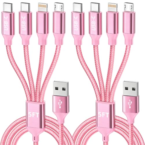 Image of 4 in 1 Multi Charging Cable, 2Pack 5FT Charging Cords for Multiple Devices