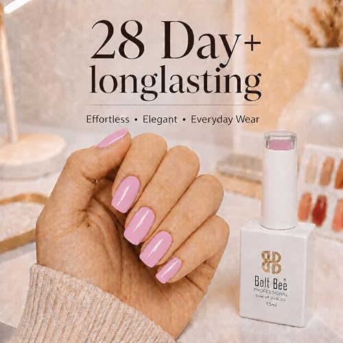 Image of Bolt Bee Baby pink Color Gel Nail Polish Soak Off UV Gel DIY at Home 15ML Manicure Salon Nail Art