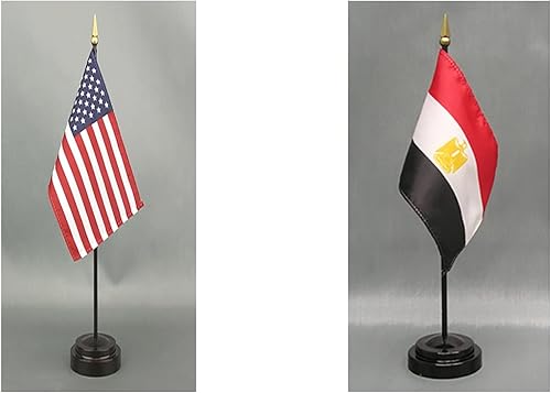 Miniatura 162 de Juego de banderas de escritorio de Afganistán, hecho en Estados Unidos, de rayón de 4 x 6 pulgadas, escritorio de oficina y pequeñas banderas