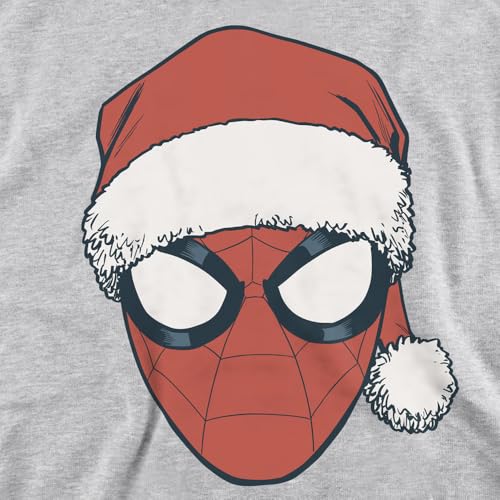 Sweat Spiderman Christmas avec bonnet de Père Noël pour homme et femme en gris chiné