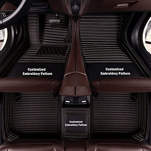 7MYFPL7 Customized car Floor mat,Compatible with Suzuki Grand Vitara,Vitara,Ignis,Ciaz,Fronx,Kizashi,Jimny,S-Cross,Swift,SX4,PU Leather,Anti-Slip,Easy Clean,Easy Installation (Black Beige Stripe)