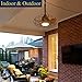 NORFOLK Outdoor Ceiling Fans with Lights, 20'' Wet Rated Remote Gazebo Fan, Plug in Cord for Pergola and Canopy, Hanging with Hook & Downrod, 3 Color LED Light