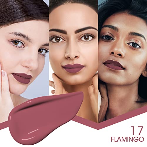 Image of Colors Queen Mattifying Non Transfer Liquid Lipstick - 17 Flamingo - 3g | Long Lasting Liquid Matte Lipstick | Transfer Proof & Waterproof Lipstick Enriched with Vitamin E & Almond Oil, Lasts up-to 18 Hours