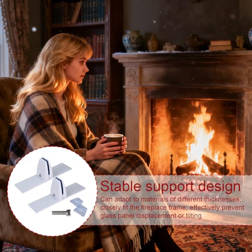 Soportes de chimenea robustos con base de metal protectora para pantallas de interior 4