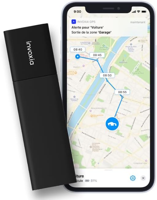 Invoxia GPS Tracker Edition 2026 – Waterproof, Improved GPS Accuracy, USB-C – Network Subscription Included 1 Year – Live Location, Theft & Motion Alarm – Cars, Motorcycles