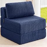 MEGAYES Folding Sofa Bed Convertible 4 in 1 Sleeper Chair Blue Single