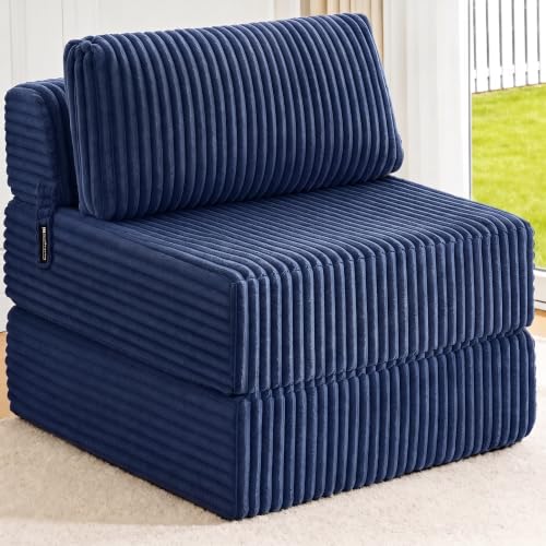 MEGAYES Folding Sofa Bed Convertible 4 in 1 Sleeper Chair Blue Single