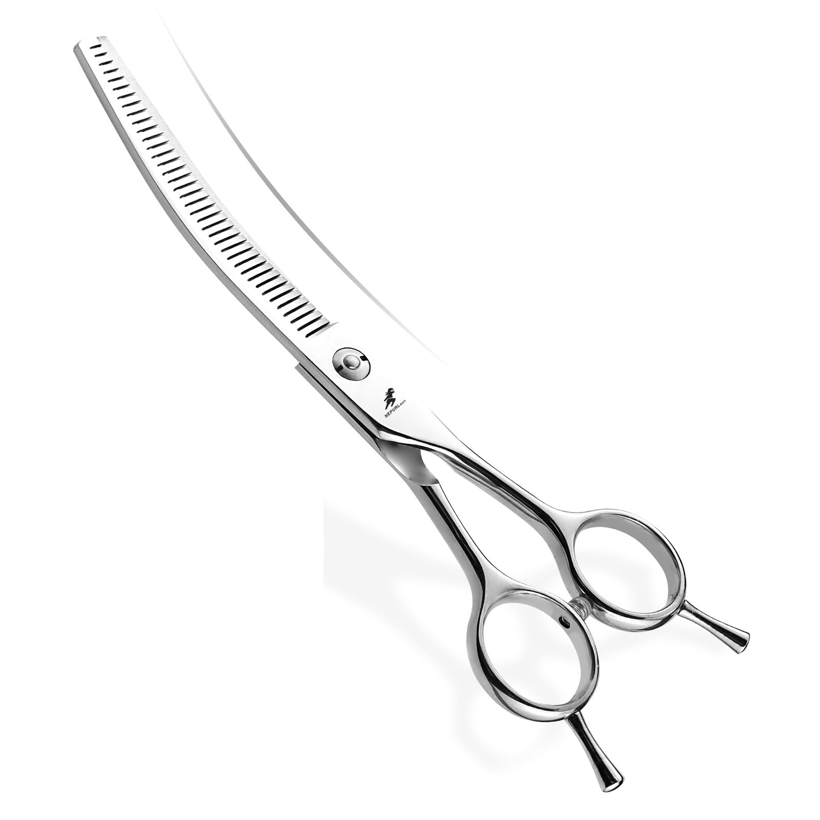 Ttoogo One Color 7.25 Inch Curved Chunker Shears - Pet Grooming Scissors With 21 Teeth, 65% Thinning Rate And Japanese 440C Stainless Steel,Fine