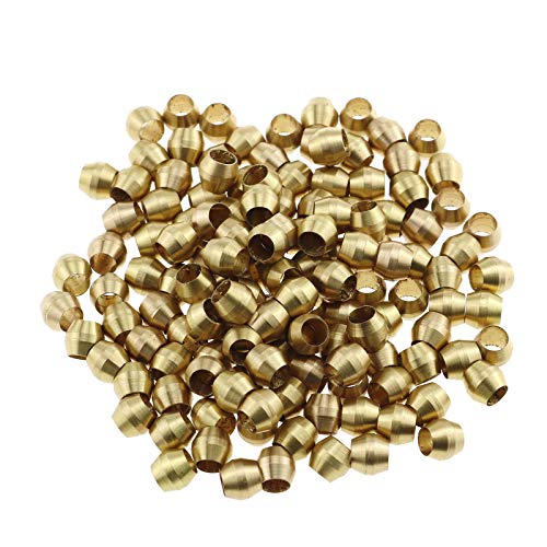 E-Outstanding Compression Ferrule Sleeve 50Pcs 4Mm Brass Double Taper Ferrule Pipe Tube Fittings #TOP13