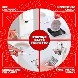 Polti Coffea S15W, Macchina per Caffè Espresso, Compatibile con Cialde E.S.E. 44 mm, Serbatoio 0.85L, Pressione Pompa 19 bar, Bianco