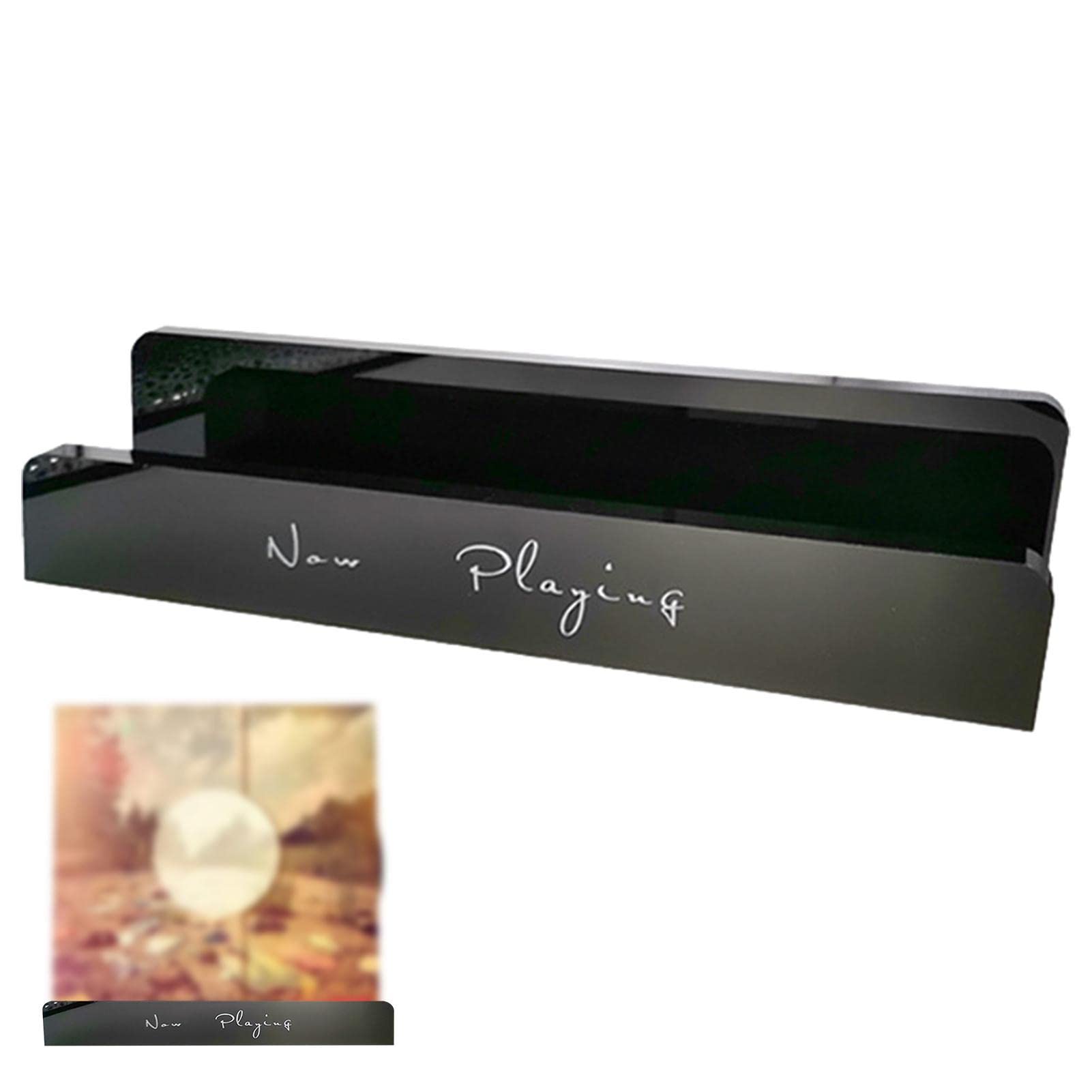 Pomurom 1 Record Holder, 3.5Cm Now Playing Vinyl Record Stand For Lp Records Book Album, Record Display Shelf With Plate, Record Storage Holder For Tabletop Desktop Bookshelf