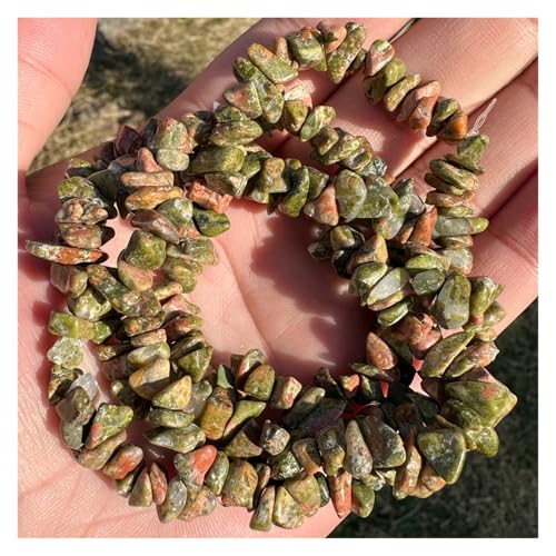 Perles de gravier pour fabrication de bijoux et accessoires DIY unakite