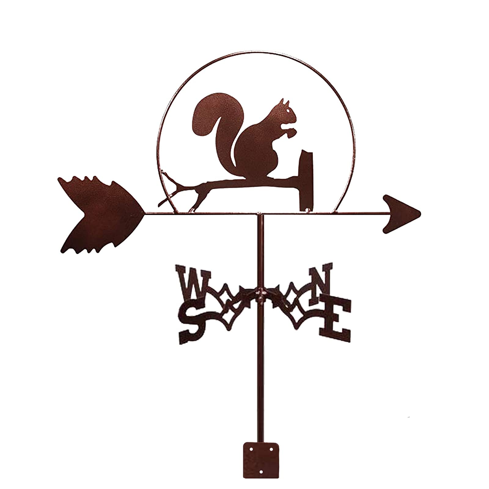 Housetop Weather Vane Measuring Tools Weathervane with Arrow Stainless Steel Ornament Weathercock Direction Indicator Garden Stake Art Decor