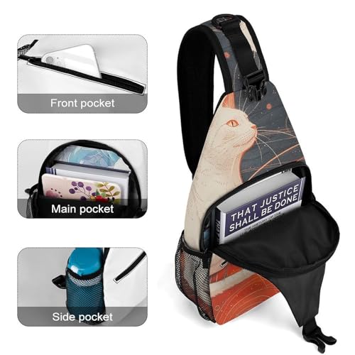 Cat on The Ground Sling Bag for Men Women - Adjustable Crossbody Chest Backpack, 15" Travel Hiking Fanny Pack4