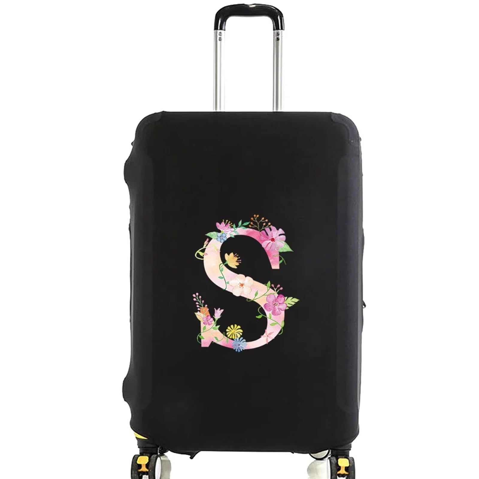 Kofferabdeckungen Elastische Gepäckschutzhülle, rosa Buchstaben, Bedruckt, Reisezubehör, Trolley-Reisetasche, Schutzhülle for 18-32-Zoll-Koffer(8pink S,M)