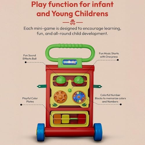 Image of StarAndDaisy Baby Walker /Multipurpose Push Walker for 0-24 Months (Push Walker - Orange)