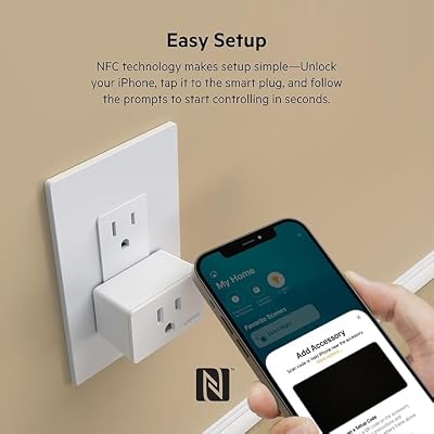 Wemo Smart Plug with Thread Outlet for Apple HomeKit Products, Lighting, Gadgets, Works W/Apple iPhone only, Easy NFC Set Up 4 Pack