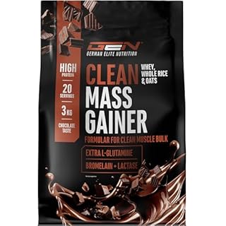 Clean Weight Gainer - 3 kg - Con Carboidrati Complessi e Proteine - Ideale per la Fase di Massa - Polvere per l’Aumento di Massa e di Peso - Vegetariano - Gusto Chocolate