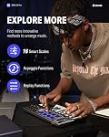 Donner DMK25 Pro MIDI Contrôleur de clavier, 25 Mini Clé portable USB-C MIDI clavier avec 8 Des tampons à tambour, OLED Affichage, barre tactile personnalisée, logiciel de production musicale et 40 Cours Blancs