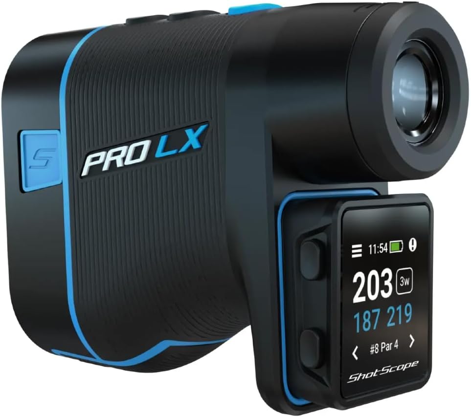 2023 Shot Scope PRO LX+ Laser Rangefinder Featuring GPS Distances and Performance Tracking with a Built-in Cart Magnet