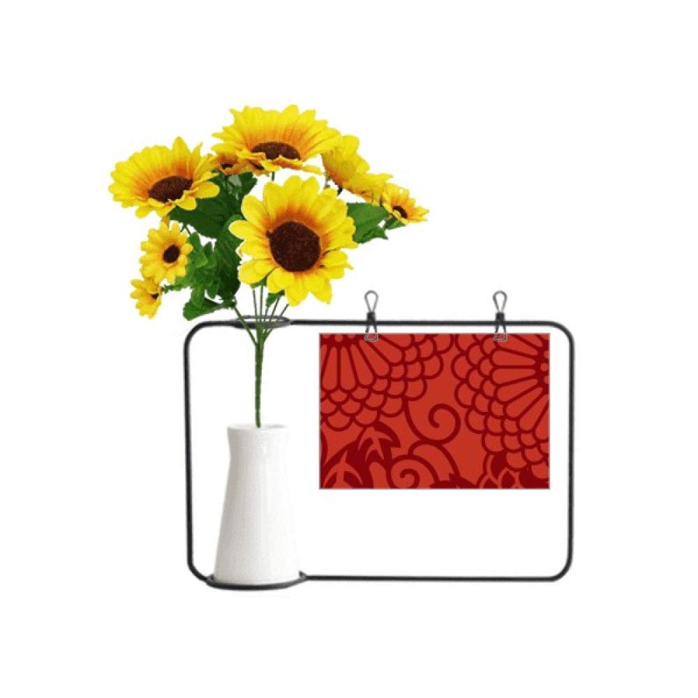 Carte de bénédiction chinoise japonaise avec tournesol artificiel déco